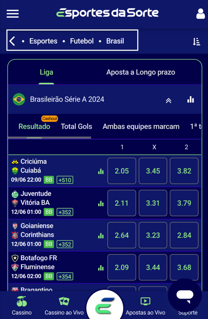 Apostas Esportivas no Esportes da Sorte App